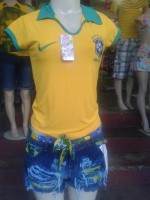 Camisa + Bermuda Femininas Da Seleção Brasileira